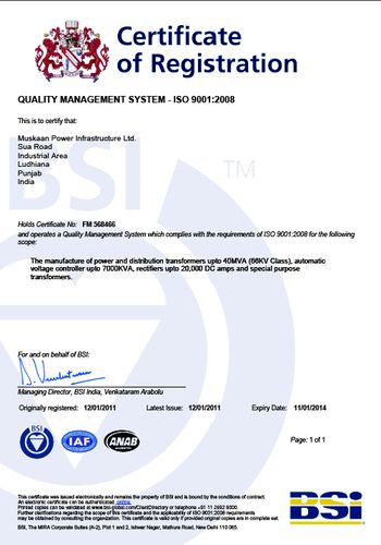 ISO 90012008 Certificate